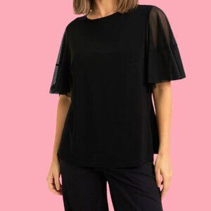 Chaus New York Sheer Sleeve Blouse – Elegant & Versatile - Size: L 🖤